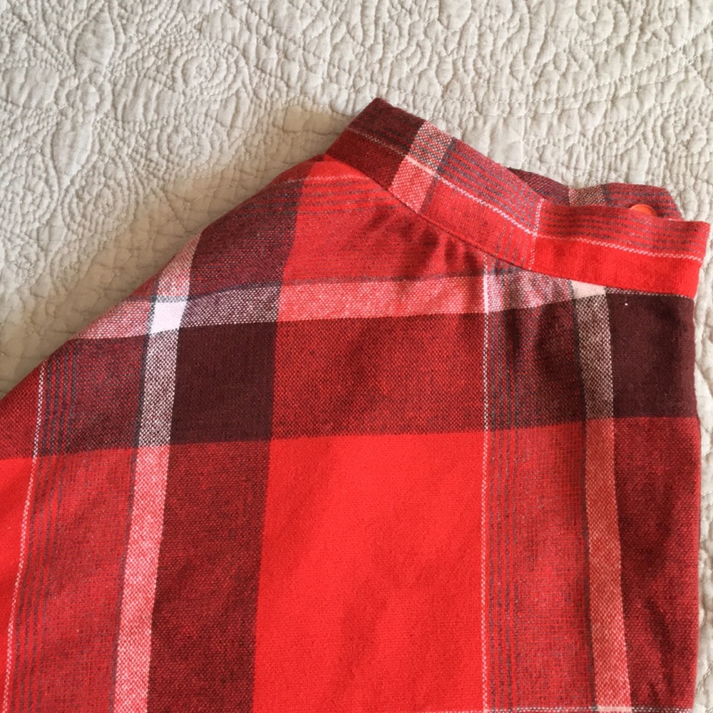 Vintage Plaid Circle Skirt 70s 50s Wool